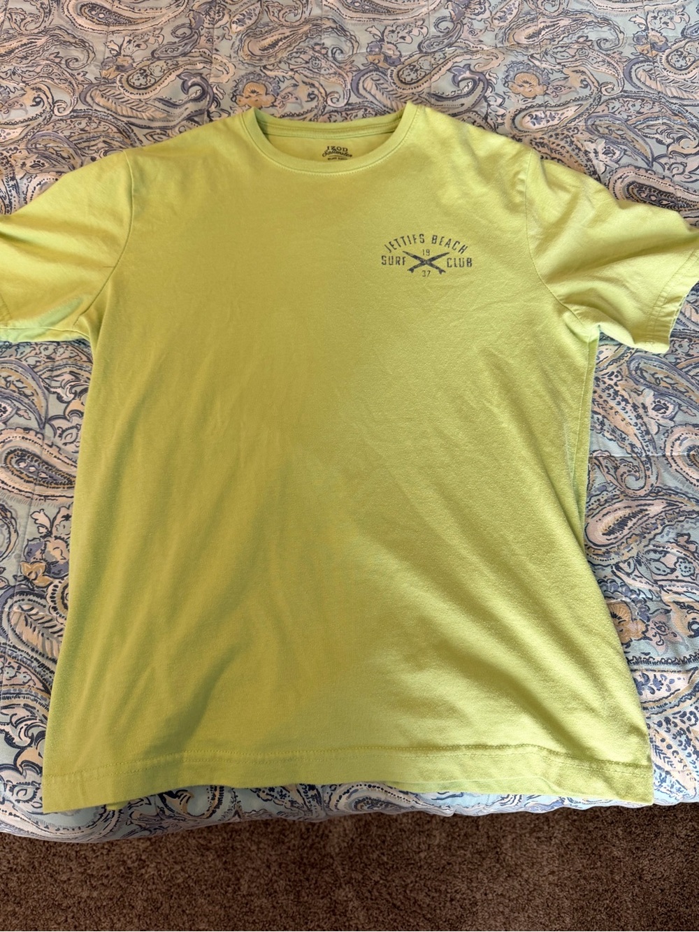 Izod Short Sleeve Tee in Lime Green with Chest Surf Logo